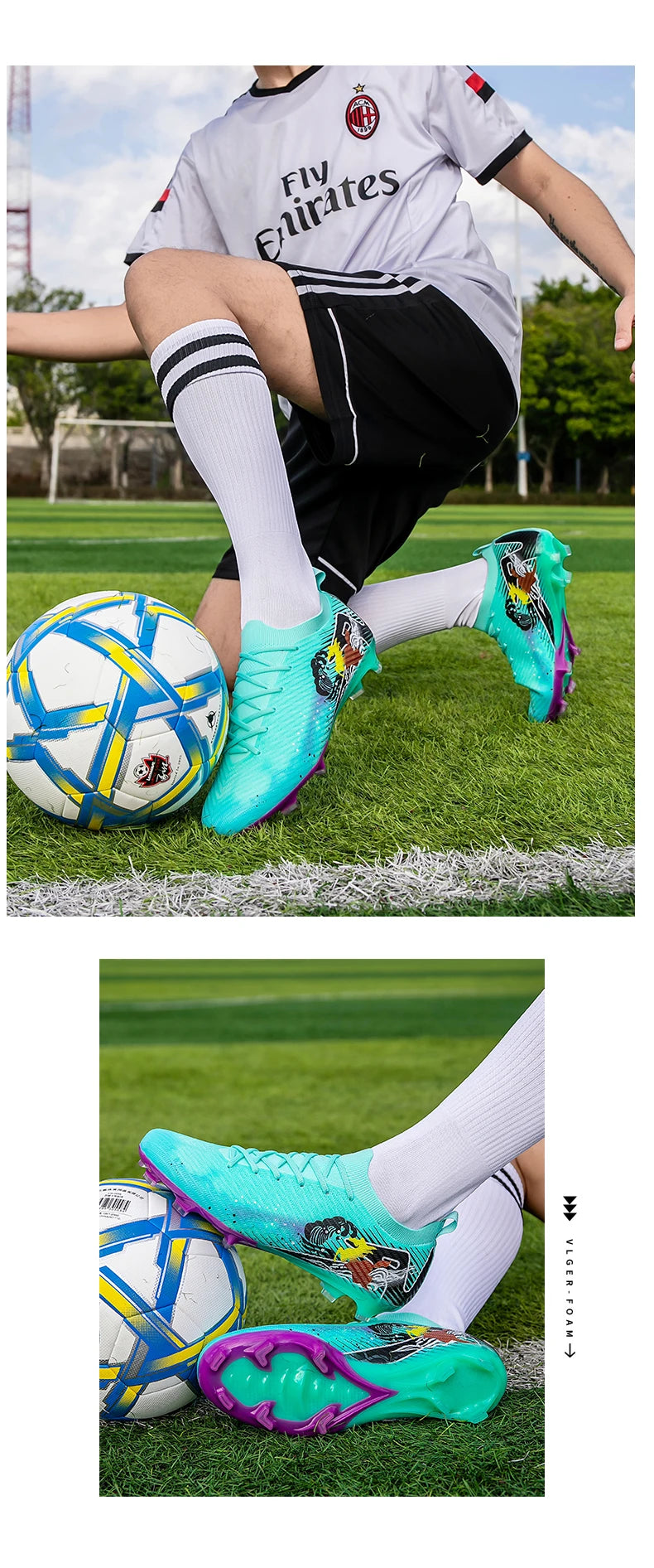 Nuovi scarpini da calcio da uomo, tacchetti FG antiscivolo per allenamento, scarpe da calcio con tacchetti lunghi, da partita, ultraleggeri, per outdoor, dropshipping