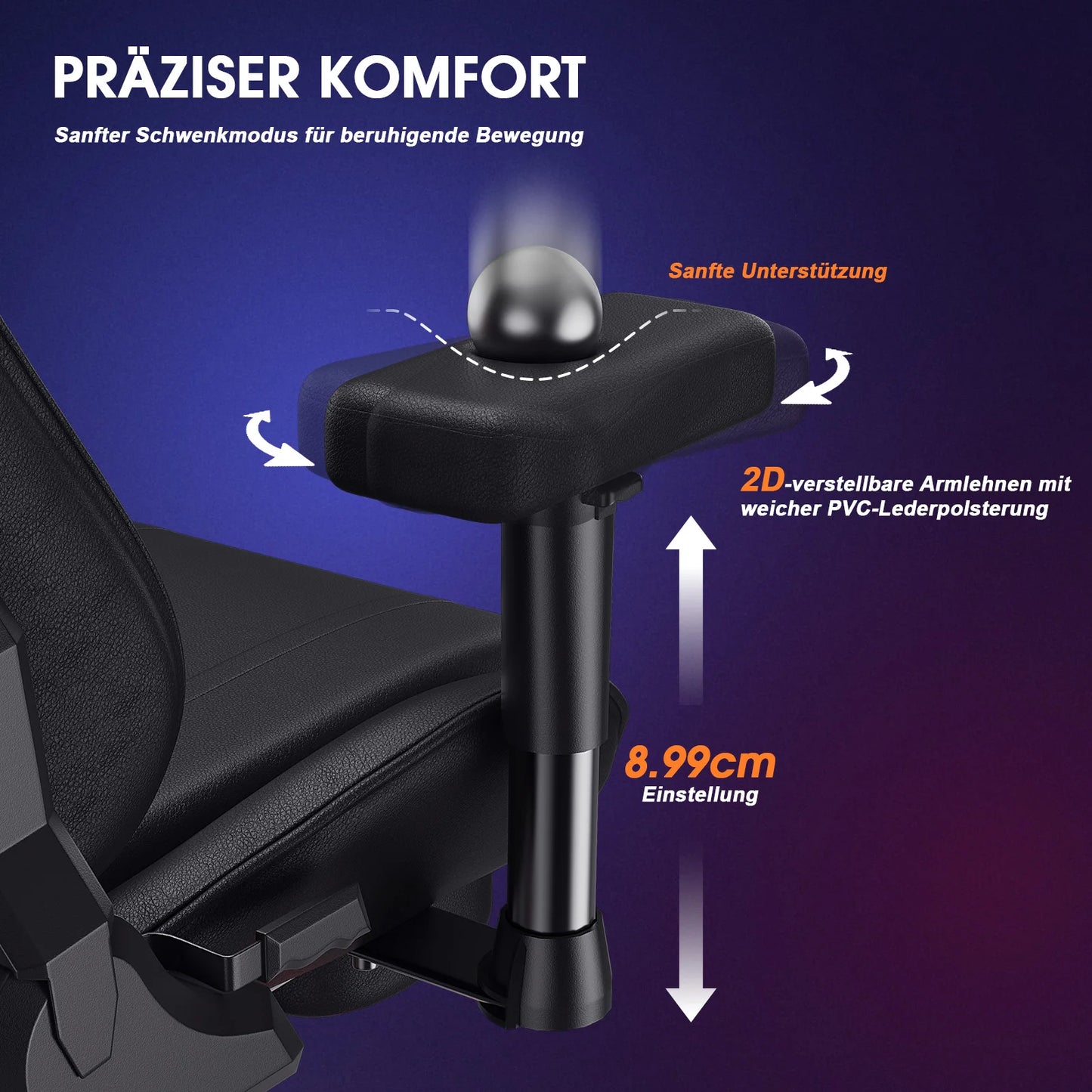 GC-RC03 Gaming Chair Ergonomic Office Chair with Kneading Massage and Heating 90°-175° Recline for Computer Gaming Home Office