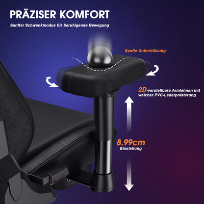 GC-RC03 Gaming Chair Ergonomic Office Chair with Kneading Massage and Heating 90°-175° Recline for Computer Gaming Home Office