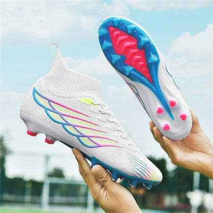 Superfly FG Football Boots Outdoor Soccer Cleats Black Shoes Soft Sport Professional Shoes Breathable Comfortable Boots Plus Size