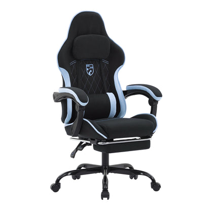 Ergonomic Gaming Chair with Footrest, Lumbar Cushion & Headrest, Adjustable Gamer Chair for Computer Desk, Office and Gaming Setup