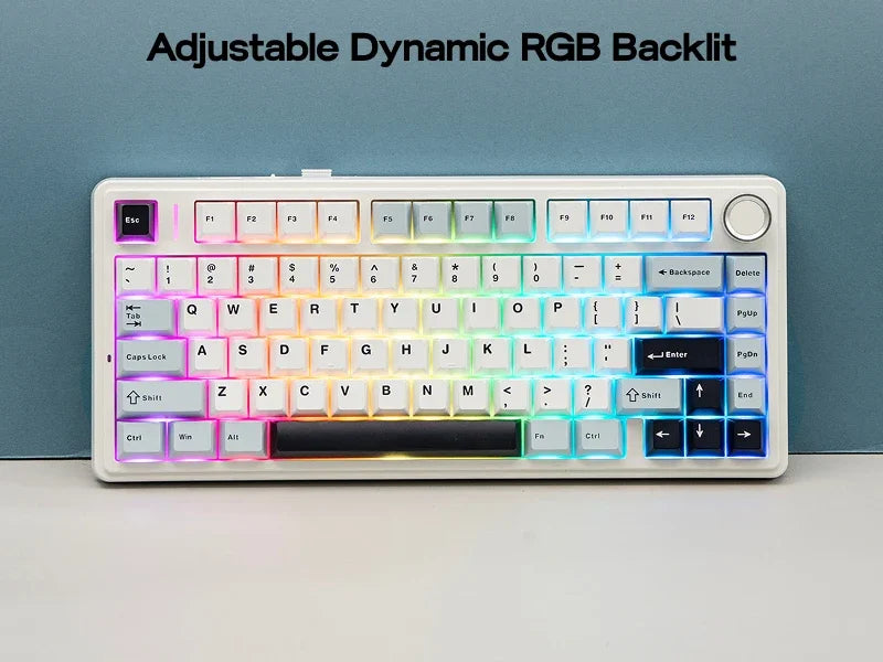 The New Hot-Selling EPOMAKER x AULA F75 75% ANSI Hot-Swappable Washer Bluetooth 5.0/2.4G Wireless/wired Mechanical Keyboard PBT