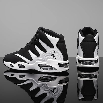 Chaussures de basketball montantes pour hommes, robustes et stables, baskets d'entraînement à lacets, unisexe, adaptées à la course, au sport, au basketball et à la marche. Cadeau idéal pour hommes, léger, confortable,