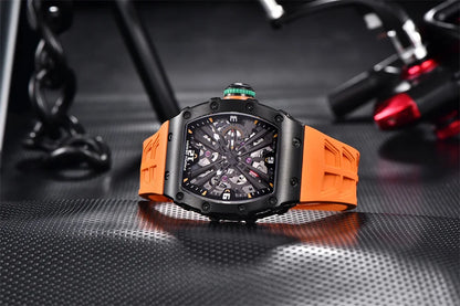 PAGANI DESIGN 42 MM Herren-Skelett-Quarzuhr Japan VH65 Saphirglas Edelstahl 50M wasserdicht Armbanduhren PD1738 Neu
