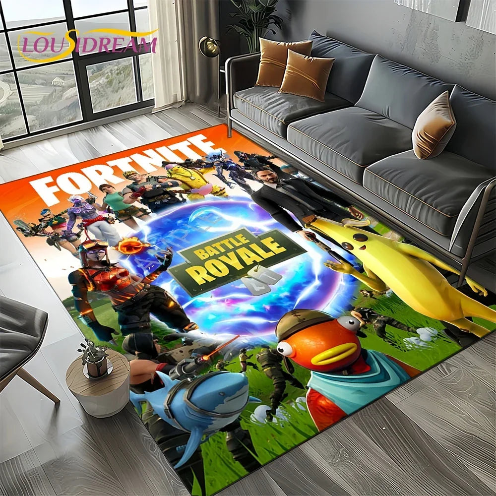 2025 Games 3D F-Fortnite Cartoon Carpet Rug for Living Room Bedroom Home Sofa Decoration,Kids play Area Rug Non-slip Floor Mat