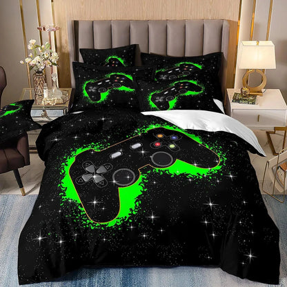 Gamer Bedding Sets for Boy Kid Gaming Duvet Cover Set Queen Video Games Comforter Cover,Playstation Designs Bed Set for Teen Men