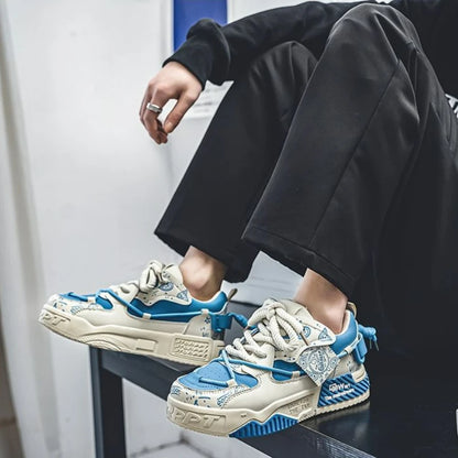 Modni skate čevlji, moški superge, moški dihalni tekaški čevlji, zunanji mrežasti čevlji za prosti čas, moški čevlji z vezalkami, vulkanizirani čevlji, Zapatillas