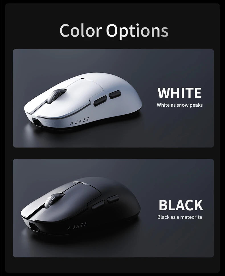 AJAZZ AJ159 NL Wireless Mouse 800mAh Compatible with Games and Office PAW3395 1K Nearlink BT Wireless Mouse Laptop GiftAJAZZ AJ1