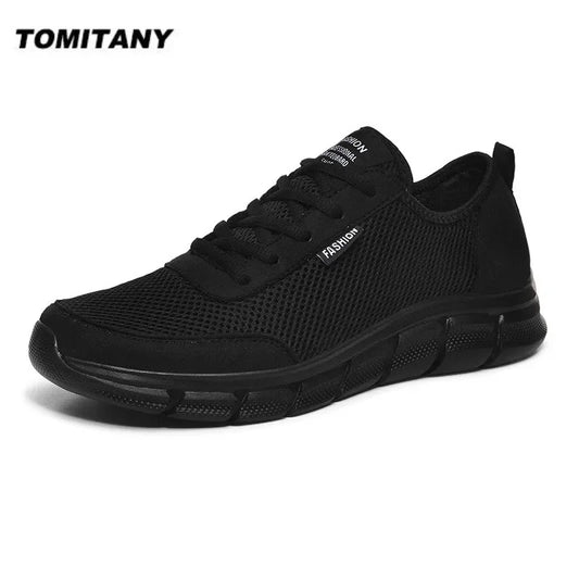 New Mesh Men's Lace-up Casual Sneakers Breathable Lightweight Comfortable Sport Trainers