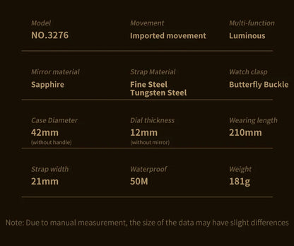 OUPINKE Herrenarmbanduhr, Top-Marke, Luxus, Gold, Wolframstahl, originale automatische mechanische Armbanduhr mit Zifferblatt im Drachenmuster