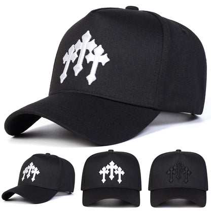 Unisex Cross Embroidery Baseball Caps Spring and Autumn Outdoor Adjustable Casual Hats Sunscreen Hat Sports Cap