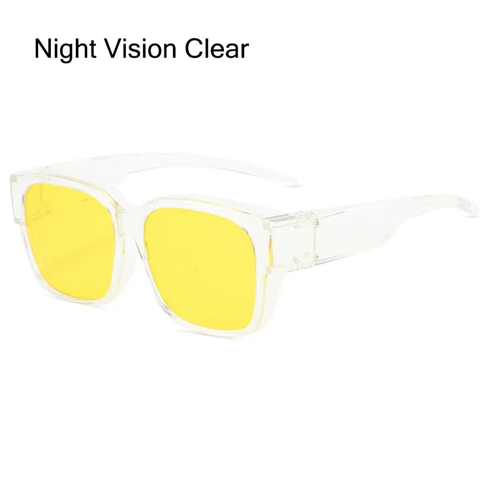 Polarized Fit Over Glasses Sunglasses Trendy Square Wrap Around Shades UV400 Protection Sun Glasses Can Be Worn Over Other Glass