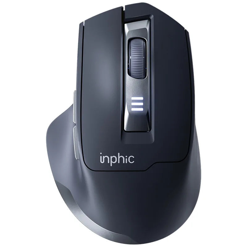 Ratón inalámbrico Inphic M9 con receptor USB 2.4G, recargable Type-C, botón silencioso, visualización de energía, ergonómico para oficina, universal