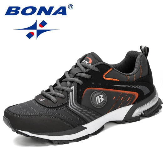 BONA Running Shoes Men Fashion Outdoor Light Breathable Sneakers Men's Lace-Up Sports Walking Jogging Shoes Comfortable for Men