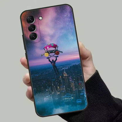 Capa de telemóvel M-Midas F-Fortnite para Samsung Galaxy A13,A21s,A22,A31,A32,A52,A53,A71,A80, capa preta flexível