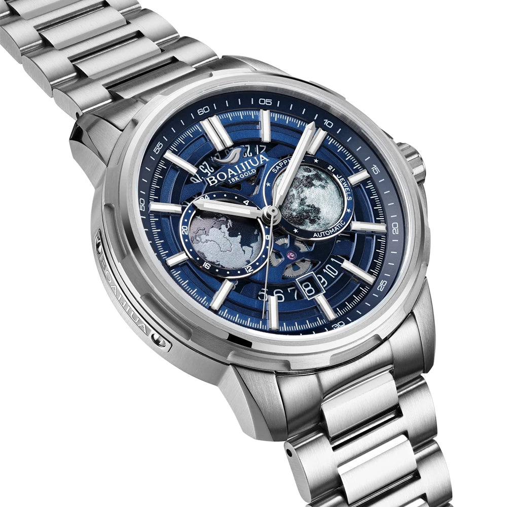 BORIAGE(BOAIJIUA) Automatic Mechanical Watch Creative Starry Sky Watch Water Resistant  Mechanical Watches Birthday Gift for Men