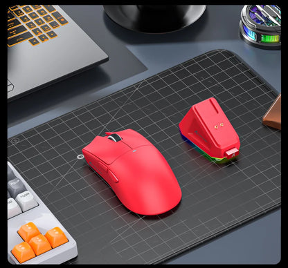 Attack Shark X11&R1 třirežimová bezdrátová Bluetooth myš s nabíjecí základnou, RGB, ergonomická, lehká myš, příslušenství pro PC hráče