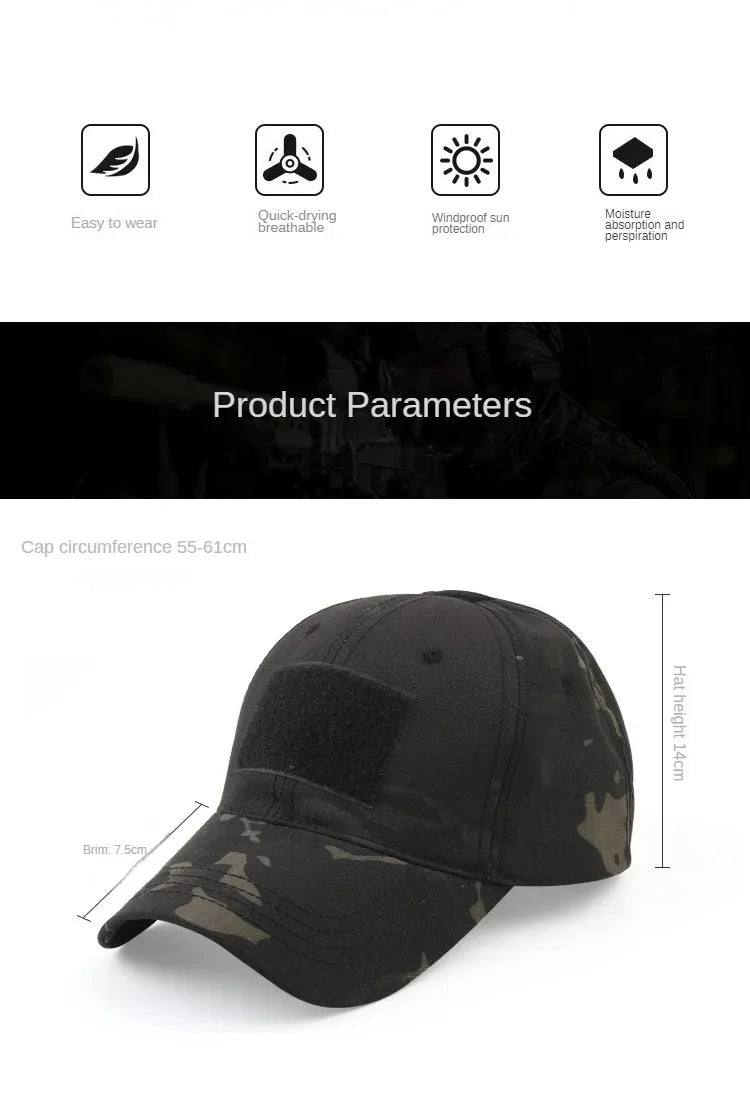 Camouflage Baseball Cap Outdoor Men's Tactical CP Adjustable Hat Sports Cycling Duck Tongue Cap