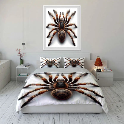 3D Furry spider close-up Pattern Duvet Cover Set Digital Print Colorful Polyester Bedding with Zipper Closur for kids gifts