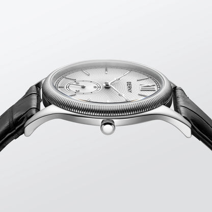 BERNY Men's Watches Luxury Classic Stylish Dress Quartz Watch Slim Stainless Steel Case Elegance Leather Strap Wristwatch