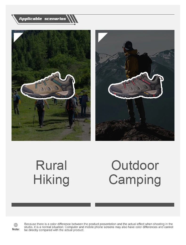 HIKEUP pohodniški čevlji za moške, zimski plezalni in treking čevlji za moške, usnjeni, dihalni, za zunanjo uporabo, protizdrsni, športni, delovni čevlji za moške