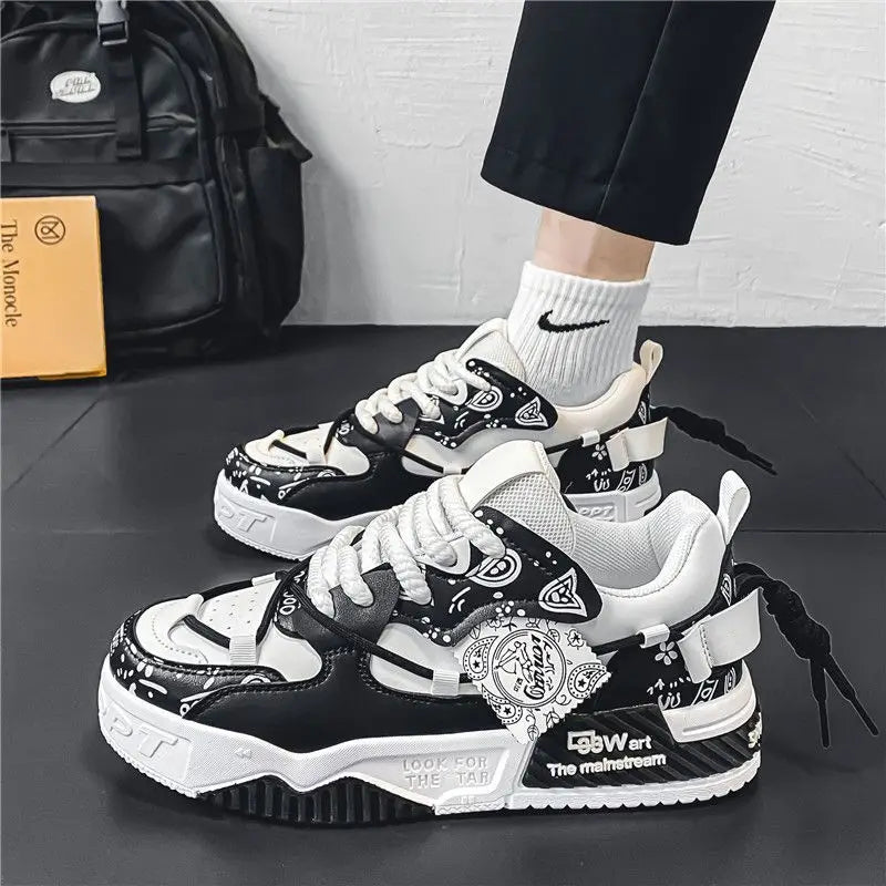 Modni skate čevlji, moški superge, moški dihalni tekaški čevlji, zunanji mrežasti čevlji za prosti čas, moški čevlji z vezalkami, vulkanizirani čevlji, Zapatillas