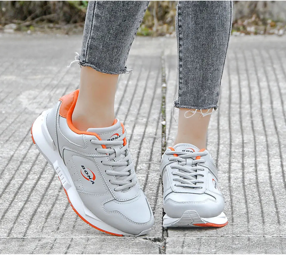 BONA 2023 New Designers Brand Classics  Light Sneakers Women Fashion Running Shoes Casual Walking Footwear Ladies Comfort