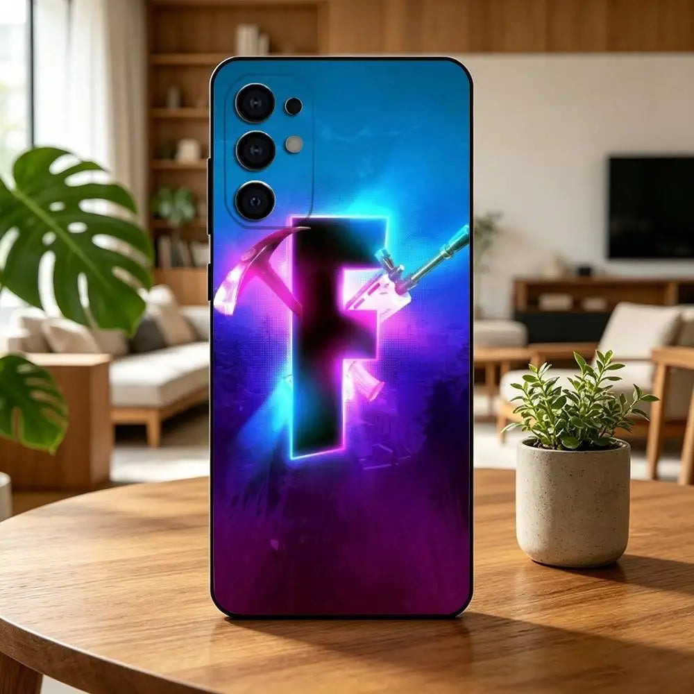 F-Fortnites-PC Game Phone Case For Samsung S25, S24, S21, S22, S23, S30, Ultra, S20, Plus, Fe, Lite, Note, 10, Black Cover