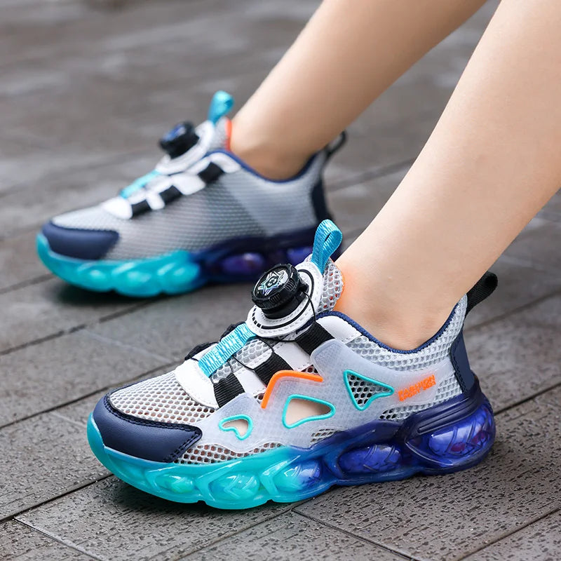 Children's Sports Shoes Ultra-Light Mesh Breathable School Training Running Shoes Soft Sole Anti-Slip Casual Walking Shoes for Kids