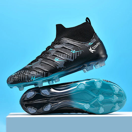 Genuine Double Star Men's High-Top AG Long Stud Football Boots, Professional Match and Training Shoes for Teenagers and Adults