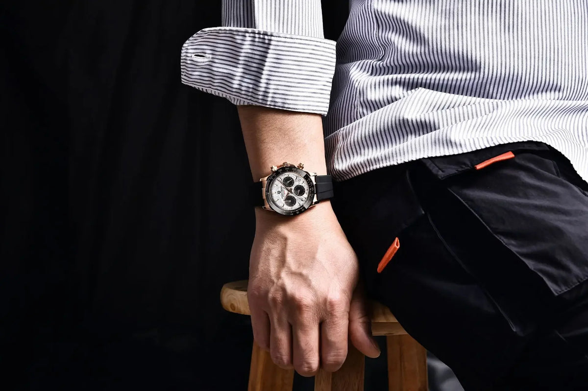 PAGANI DESIGN 40MM V2 Sky Blue Dial Classics Men Quartz Watches Sapphire Retro Chronograph Stainless Steel Waterproof Watch Men