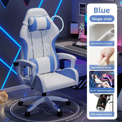 Sedia e-sport da uomo confortevole per sessioni prolungate, sedia da computer reclinabile per il relax, schienale