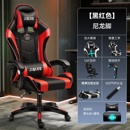 Cadeira gaming confortável, ergonómica e reclinável, com massagem e rotação, ideal para uso sedentário