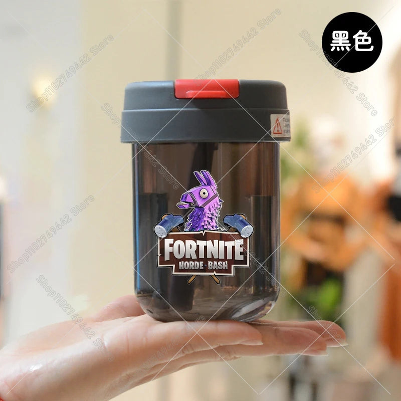Game Fortnites Mini Straw Cups School Student Plastic Water Bottle Children Leak-proof Coffice Milk Cups Travel Outdoor Office