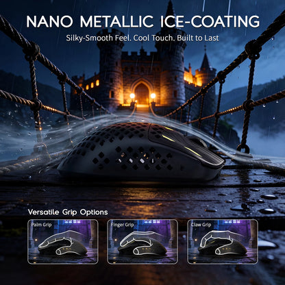 Ratón gaming inalámbrico ultraligero MAMBASNAKE M2, sensor PAW3395PRO 40000 DPI, fibra de carbono 41g, tri-modo