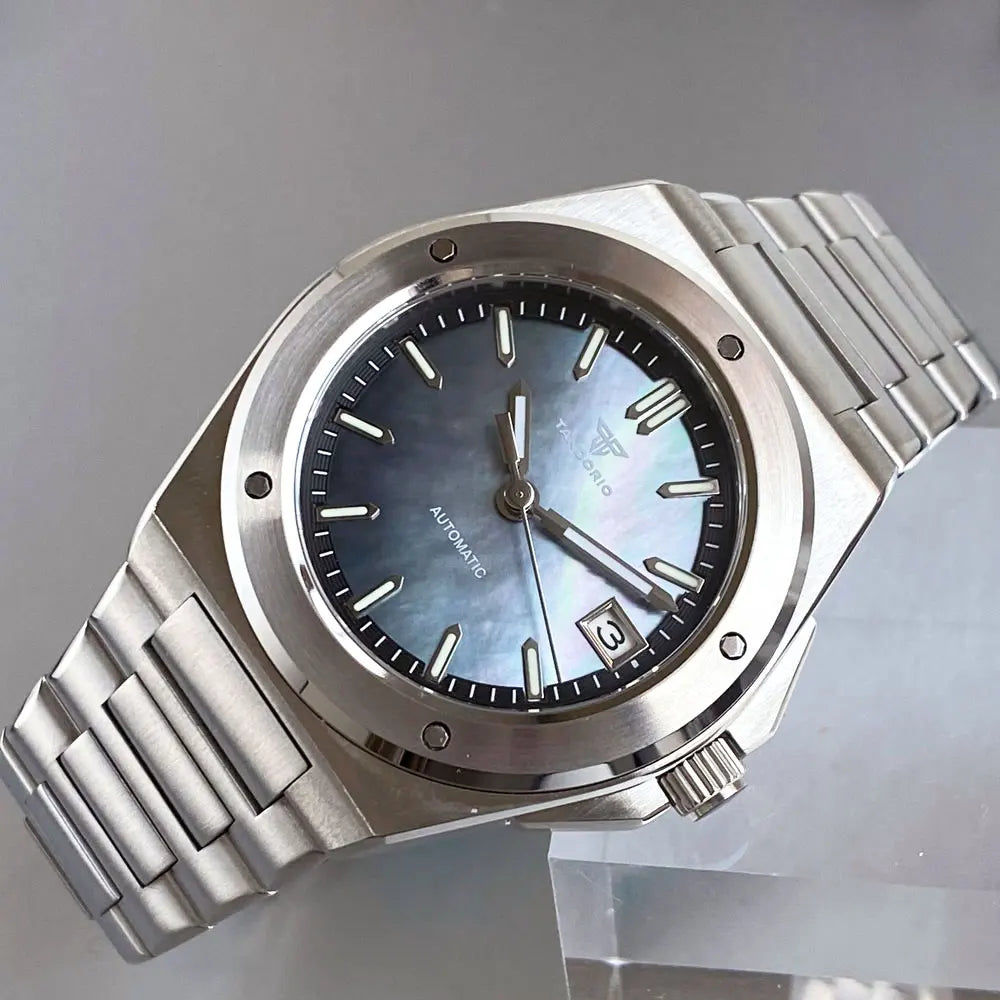 Tandorio 200M Diving 40mm Black White Shell Dial Lume NH35 Automatic Men Watch Sapphire Glass Stainless Steel Bracelet 2025