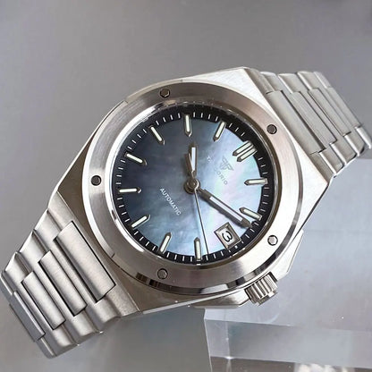 Tandorio 200M Diving 40mm Black White Shell Dial Lume NH35 Automatic Men Watch Sapphire Glass Stainless Steel Bracelet 2025