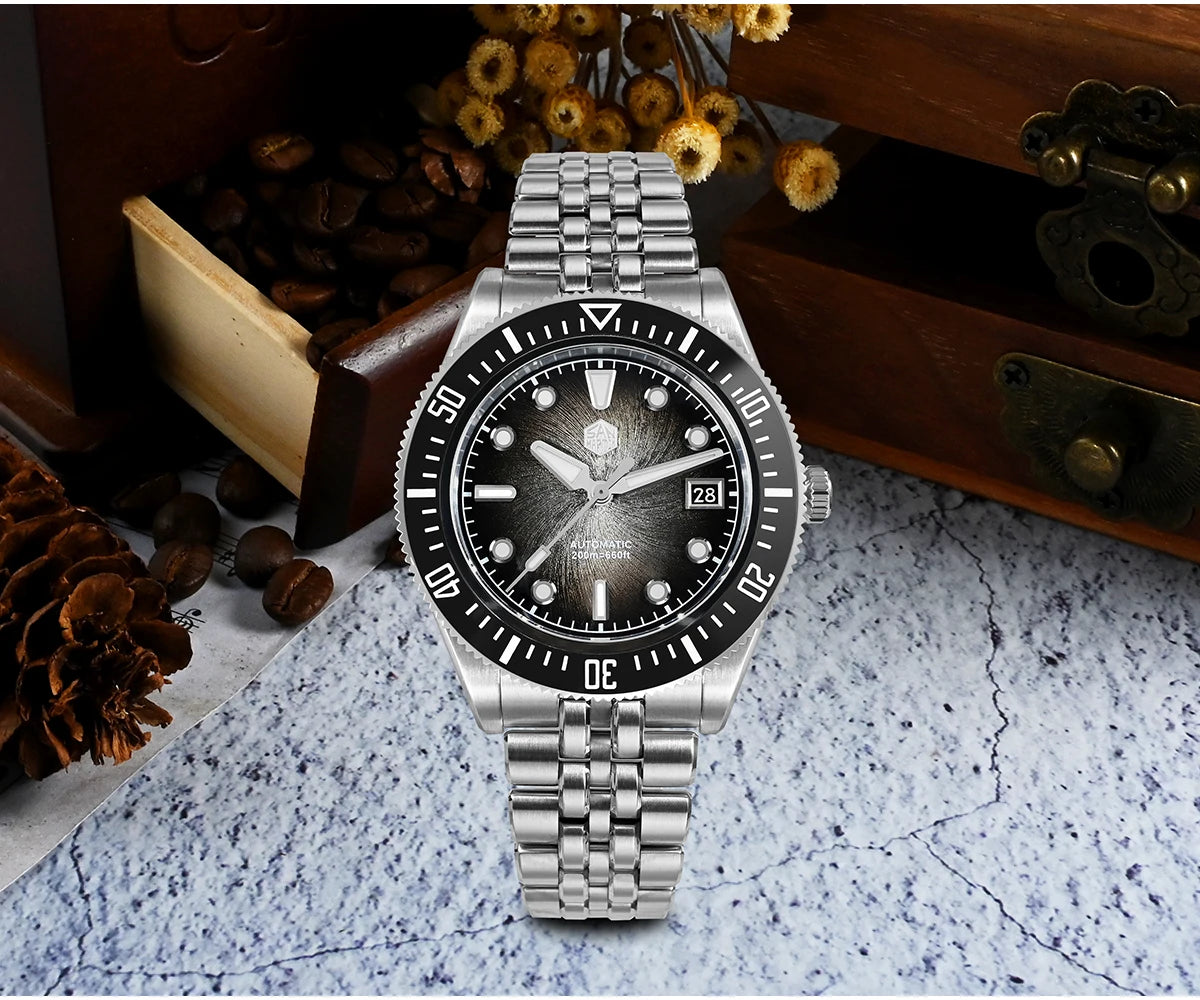San Martin 37.5mm 40mm Men Diver Watch Miyota 9015 Enamel Dial Luxury Automatic Mechanical Wristwatch Waterproof 200m SN0148