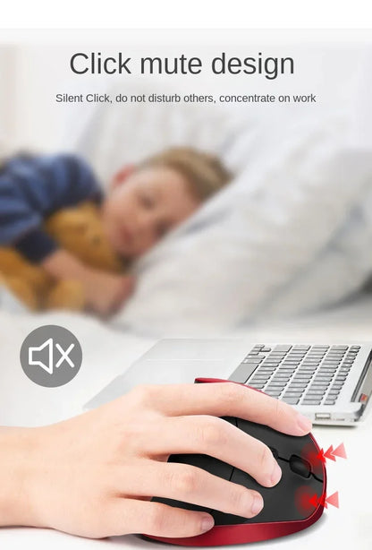 Mouse vertical ergonomic wireless reîncărcabil BTS-908, foarte popular, cu receptor USB 2.4G, DPI reglabil 1600 și 6 butoane