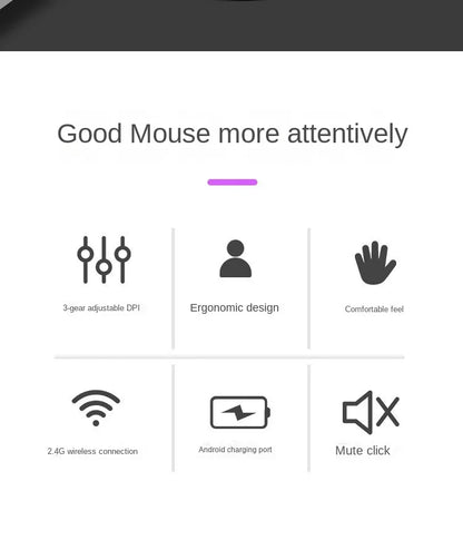 Mouse vertical ergonomic wireless reîncărcabil BTS-908, foarte popular, cu receptor USB 2.4G, DPI reglabil 1600 și 6 butoane