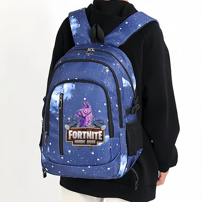Fortnite Starry Sky Backpack Large Capacity Waterproof Laptop Bag Game Character Print Student Pack Boys and Girls Back to School Bag