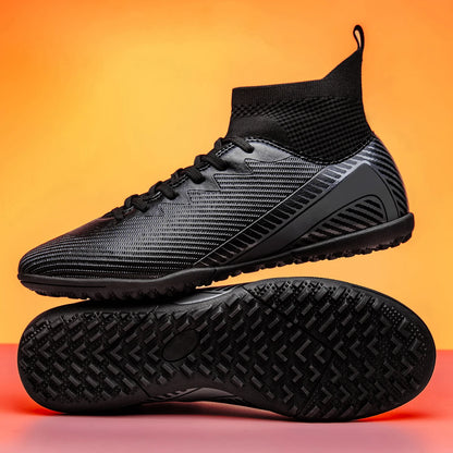 Chaussures de football pour adultes haute performance, unisexes, pour terrain extérieur et intérieur en gazon synthétique, avec crampons, chaussures de football pour garçons, semelles à crampons