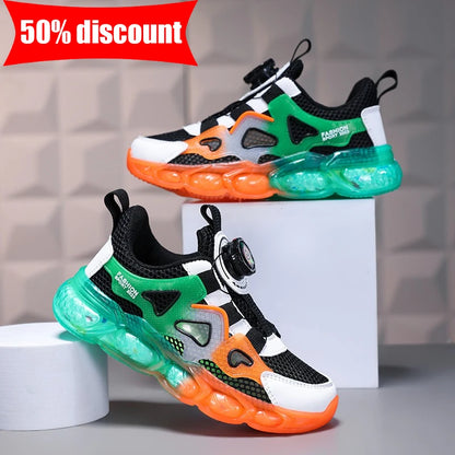 Children's Sports Shoes Ultra-Light Mesh Breathable School Training Running Shoes Soft Sole Anti-Slip Casual Walking Shoes for Kids