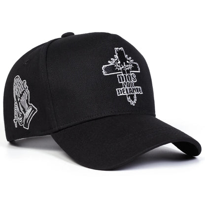 Unisex DIOS POR DELANTE Cross Embroidery Baseball Caps Spring Autumn Outdoor Adjustable Casual Hats Sunscreen Hat Sports Cap