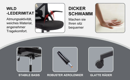 Symino Ergonomic Office Chair with Adjustable Headrest, Armrests & Lumbar Support, Rotating Rocker Executive Desk Chair for Home and Work
