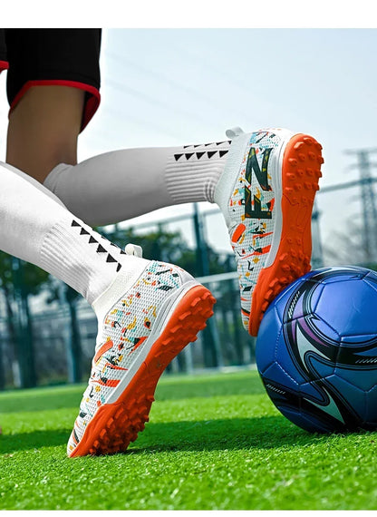 Chaussures de football pour hommes, chaussures de football professionnelles pour l'extérieur, chaussures de match de football, futsal, unisexe, respirantes, crampons d'entraînement, antidérapantes pour gazon