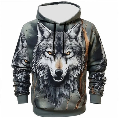 Animal Wolf 3D Print Hoodies Men Women Autumn Fashion Streetwear Oversized Hooded Sweatshirts Pullovers Y2k Tops Unisex Clothing