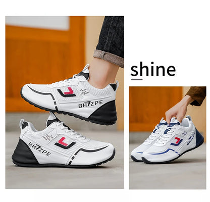 Merkbescherming: nieuwe lichtgewicht, antislip, ademende, slijtvaste hardloop- en sportschoenen voor heren, veelzijdig en geschikt voor vrijetijdsgebruik