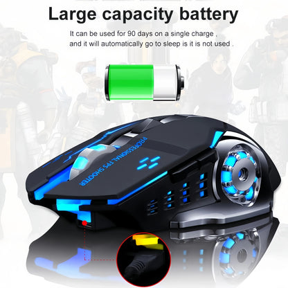 Punjivi bežični gaming miš – tihi Bluetooth/USB, RGB pozadinsko osvjetljenje, e-sport za PC