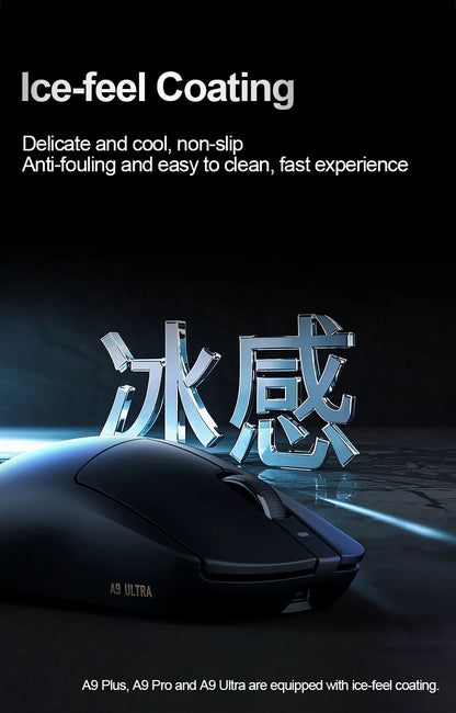 ATK Dragonfly A9 Ultra Wireless Gaming Mouse PAW3950, Tri-Mode 8K Gaming Mouse, Ultra-Lightweight Ergonomic Wireless Gaming Mouse for FPS & Esports
